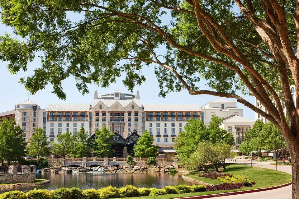 The Gaylord Texan through the trees